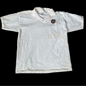 Rare Vintage 90s Miller MGD Genuine Draft Beer Bottlecap Logo Polo Shirt Size XL